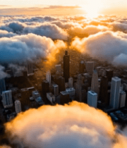 城市夜景中的桥梁与河流14830#横屏 