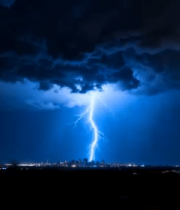 城市夜空闪电景象8241#横屏 