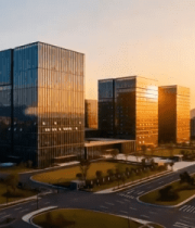 城市写字楼航拍全景9622#横屏 