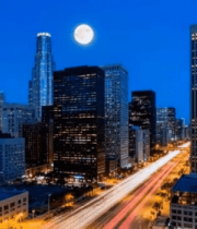 	 城市夜景摩天大楼车流素材3924#横屏 