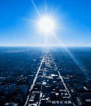 城市全景俯瞰阳光照耀画面9473#横屏 