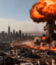 	 城市上空核爆炸场景1283#横屏 