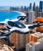 城市上空飞行的无人机(1)1600#横屏 