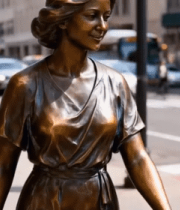 城市街道母子雕像素材1232#横屏 