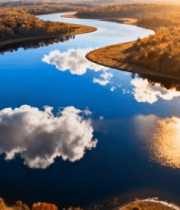 秋日河流森林全景风光6926#横屏 