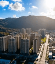 城市建筑与远山全景1274#横屏 