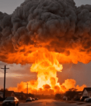 城市街道上空核爆炸场景12885#横屏 