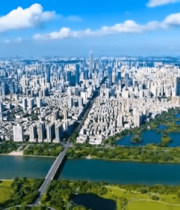 城市建筑与河流景观航拍10051#横屏 