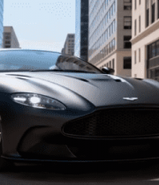 城市街道黑色跑车静态展示11733#横屏 