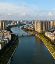 城市河流与建筑全景1938#横屏 