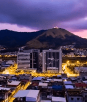 城市黄昏全景及远山风光1914#横屏 