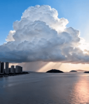 城市河畔壮丽云海景观12368#横屏 