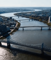 城市河流桥梁鸟瞰全景(1)14302#横屏 