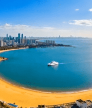 城市海滨风光航拍全景12209#横屏 