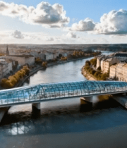 城市河流桥梁鸟瞰景观10285#横屏 