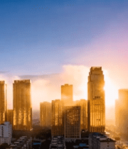 城市高楼日出全景(2)10477#横屏 