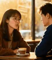 情侣咖啡馆对视交流素材8538#横屏 