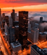 城市高楼日出全景俯瞰10106#横屏 