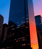 城市高楼黄昏景色6379#横屏 