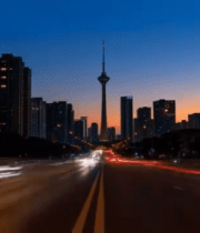 城市道路夜景车流素材2807#横屏 