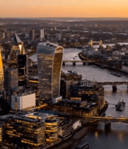 城市高楼黄昏全景俯瞰9281#横屏 