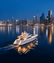 城市边海洋上航行的游艇13073#横屏 