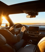 车内司机驾驶汽车日落景象4500#横屏 