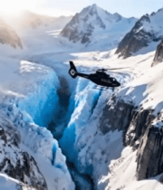 直升机飞越雪山冰川景观2279#横屏 