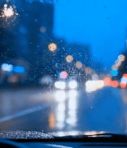 车内视角看雨夜城市街道8257#横屏 