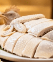 整只白切鸡配佐料摆盘629#横屏 