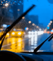 车内视角看雨夜城市街道8257#横屏 