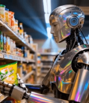 超市中机器人挑选商品1774#横屏 