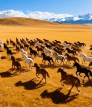 草原上奔跑的马群(6)11167#横屏 
