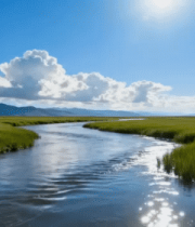 草原河流自然风光全景(3)8380#横屏 