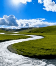 草原河流自然风光全景(1)5120#横屏 