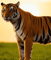 草原上站立的老虎3317#横屏 