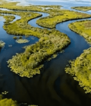 	 草原湿地河流俯瞰全景2198#横屏 