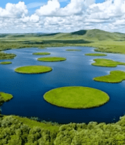 草原湿地风光鸟瞰全景11603#横屏 