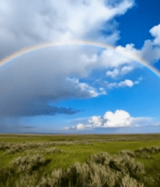 草原上空双彩虹自然景观9441#横屏 
