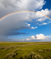 	 草原上空的彩虹景观3961#横屏 