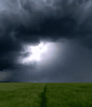 草原上空闪电乌云景象5410#横屏 