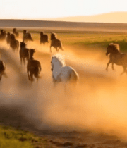 草原上奔跑的马群(8)12303#横屏 