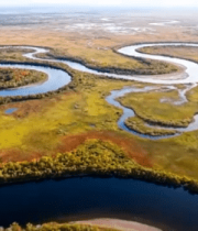 草原河流航拍全景9793#横屏 