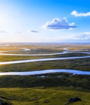 草原河流全景风光5099#横屏 