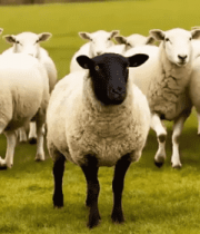 草地上行走的羊群11213#横屏 