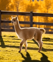 草地上行走的羊驼12558#横屏 