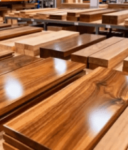 仓库内堆放的各类木板素材12187#横屏 