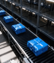 仓库内传送带运送包裹13433#横屏 