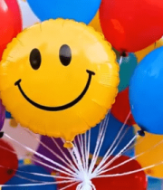 彩色气球特写含笑脸气球964#横屏 