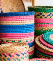 彩色编织篮筐特写9047#横屏 